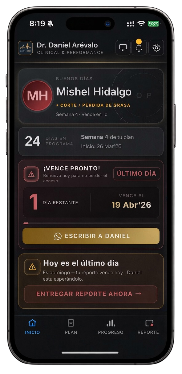 Aviso de membresía por vencer en OneProtocol